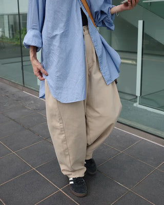 Wide-seam cotton pants