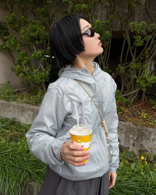 Glossy Windbreaker Jacket