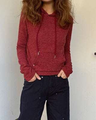 Slim-fit knit hoodie
