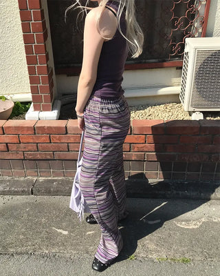Waist string border bootcut