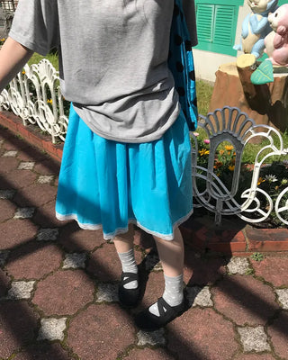 Shirred cotton midi skirt