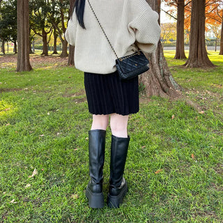 Pleated mini skirt