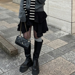 Asymmetrical mini skirt
