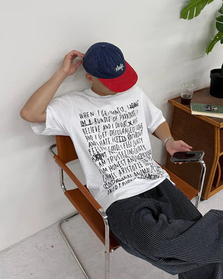 All-lettering short-sleeved T-shirt