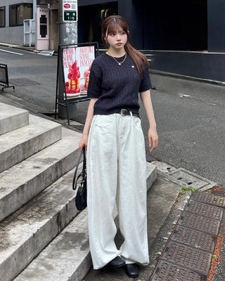 Heart Charm Cable Knit