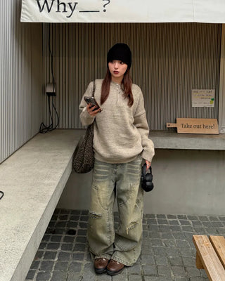 Basic Henley Neck Knit