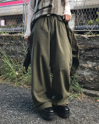 Oversized striped wide-leg pants