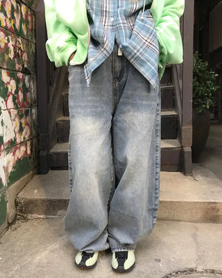 Vintage Washed Denim Pants
