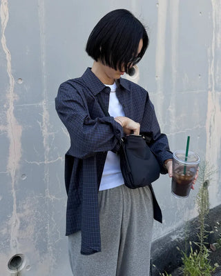 Checked long-sleeved shirt