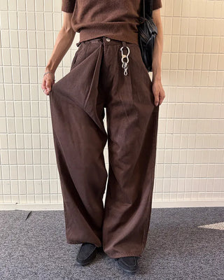 Cotton pleated pants