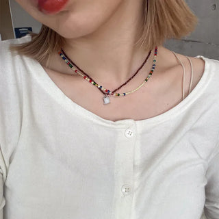Double Bead Set Necklace