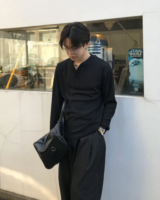 Henry neck knit top