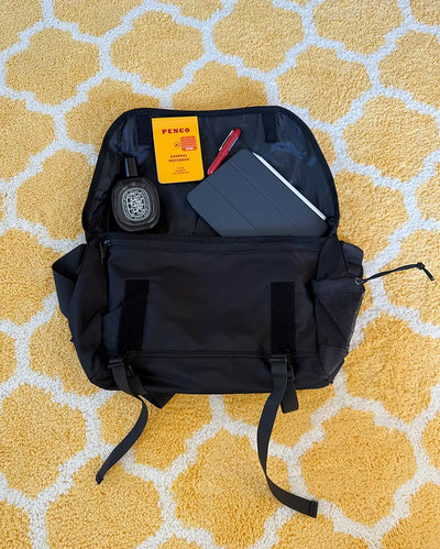 Cross-zip messenger bag