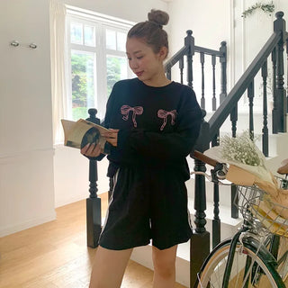 Oversized Two-Ribbon Sweatshirt