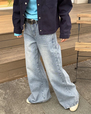 Wide denim pants