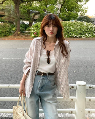Oversized check shirt