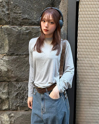 Rayon long-sleeved T-shirt