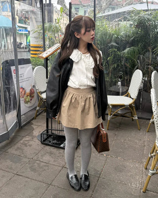 Gathered mini skirt