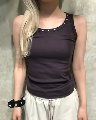 Studded neckline detail camisole
