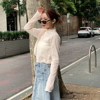 Patterned sheer mellow t-shirt
