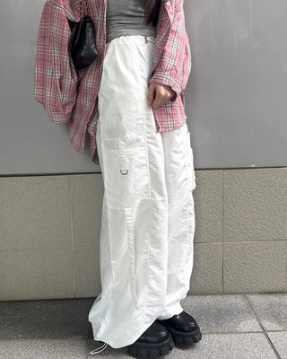 Wide-fit pants with string waistband