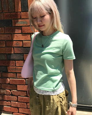 Layered Tencel Half T-Shirt