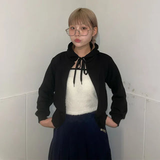Daily Cropped Hoodie Zip-Up