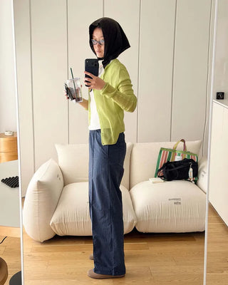 See-through ribbed cardigan