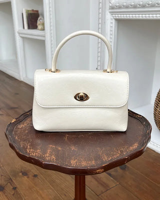 Square top handle tote bag