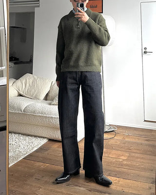 Polo collar boucle knit
