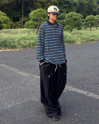 Oversized Striped Polo T-Shirt