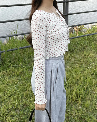 Cherry Camisole & Cardigan Set