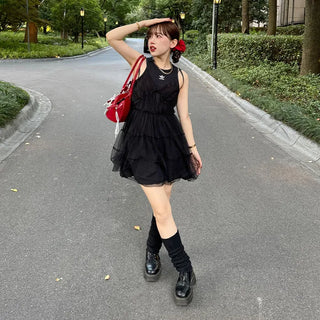 Chiffon layered mini dress