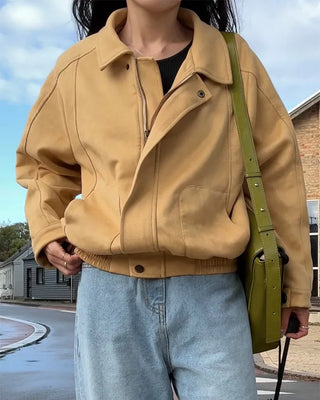 Oversized suede blouson