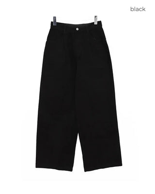 Pintuck Wide Cotton Pants
