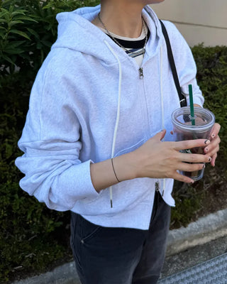 Double-zip hoodie