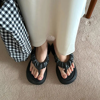 Frilled platform sandals
