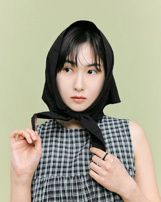 [8th Re-release] [BEST 50] [6th Re-release] (ORIGINAL) Line Cotton Scarf (black)