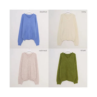 V-neck simple knit