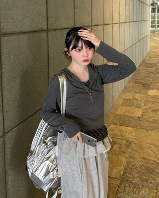 Striped layered T-shirt