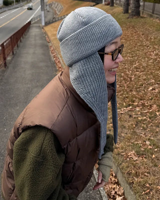 Earflap knit beanie