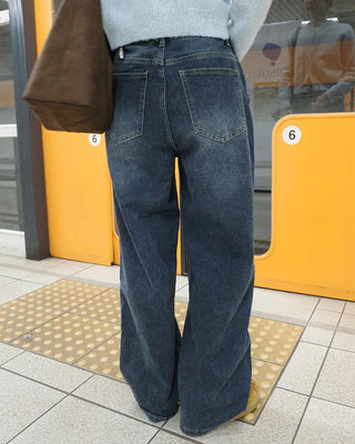 Side seam denim pants