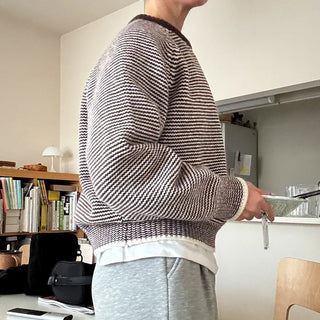 Fine Border Knit Sweater