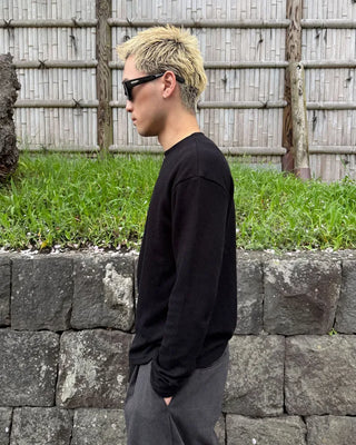 Back Charm Rib Long T-Shirt