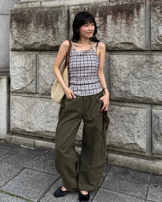 Side pintuck wide pants