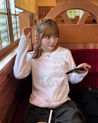 Lettering Long Sleeve T-Shirt