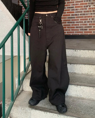 [Unisex] Slub Wide Chino Pants