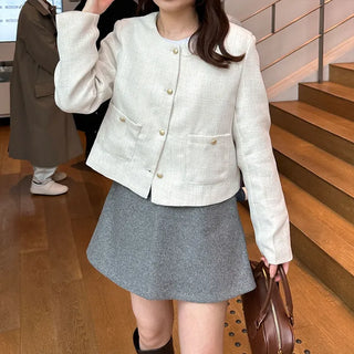 Collarless jacket