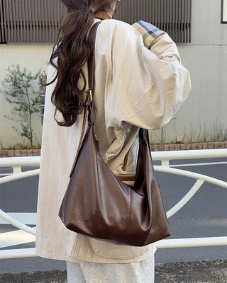 Leather Hobo Shoulder Bag