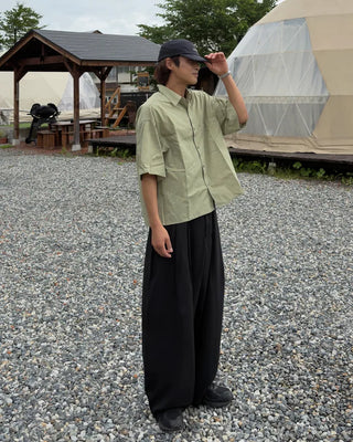 Pocket striped half shirt